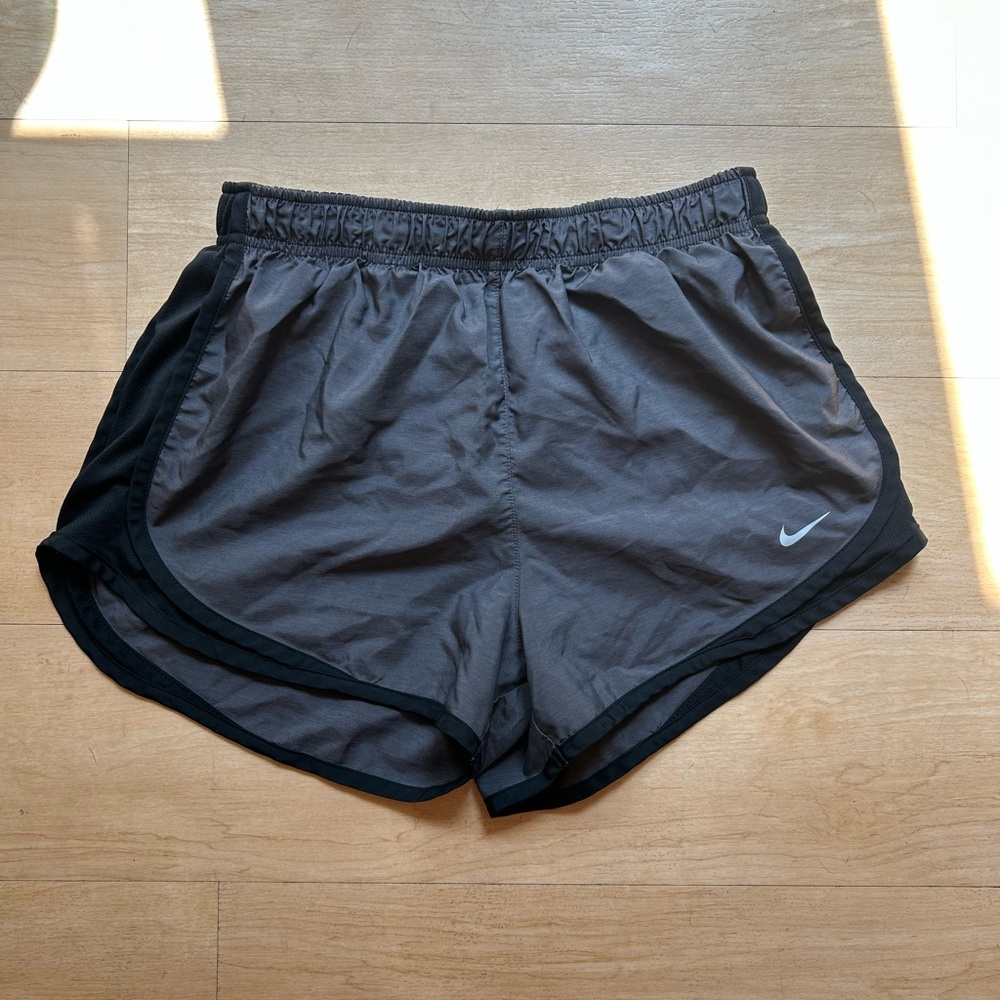 Nike Women's Charcoal and Black Athletic Shorts